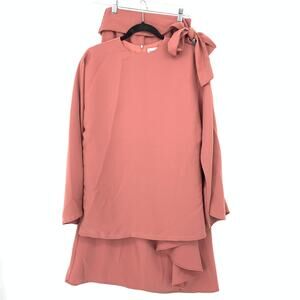 Veiled Collection Two Piece Set Modest XS Mauve Ruffle Wrap Skirt & Tunic Top